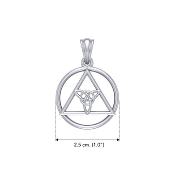 AA Recovery Symbol with Triquetra Sterling Silver Pendant TPD6330